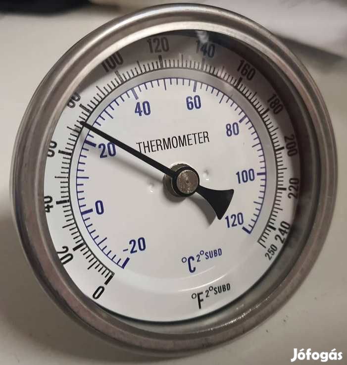Ipari beépíthető hőmérő 8,5cm 1/2"-os menettel  (3909)