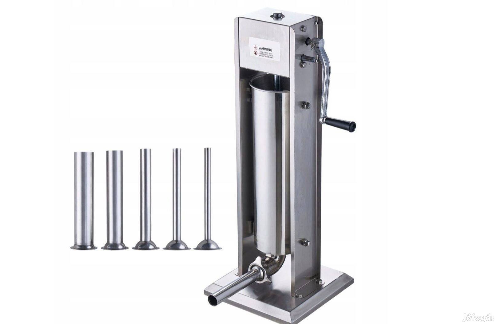 Ipari hurkatöltő álló 10kg rozsdamentes inox Új hurka