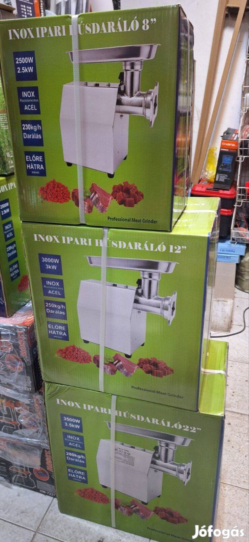 Ipari húsdaráló, 3000w Inox rozsdamentes húsdaráló 12"-es méret