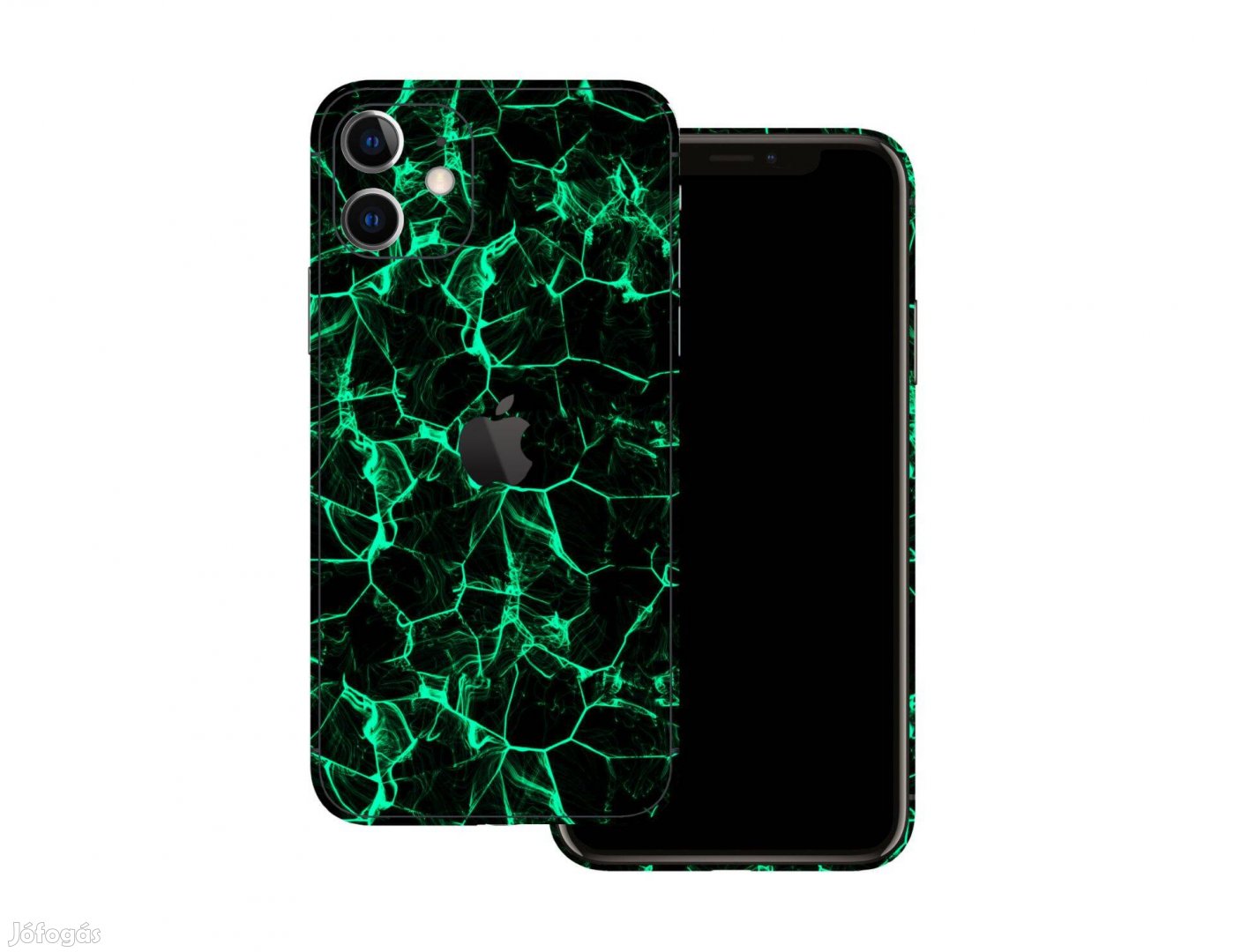 Iphone 11 - Zöld füstcsíkos fólia + 50 színben
