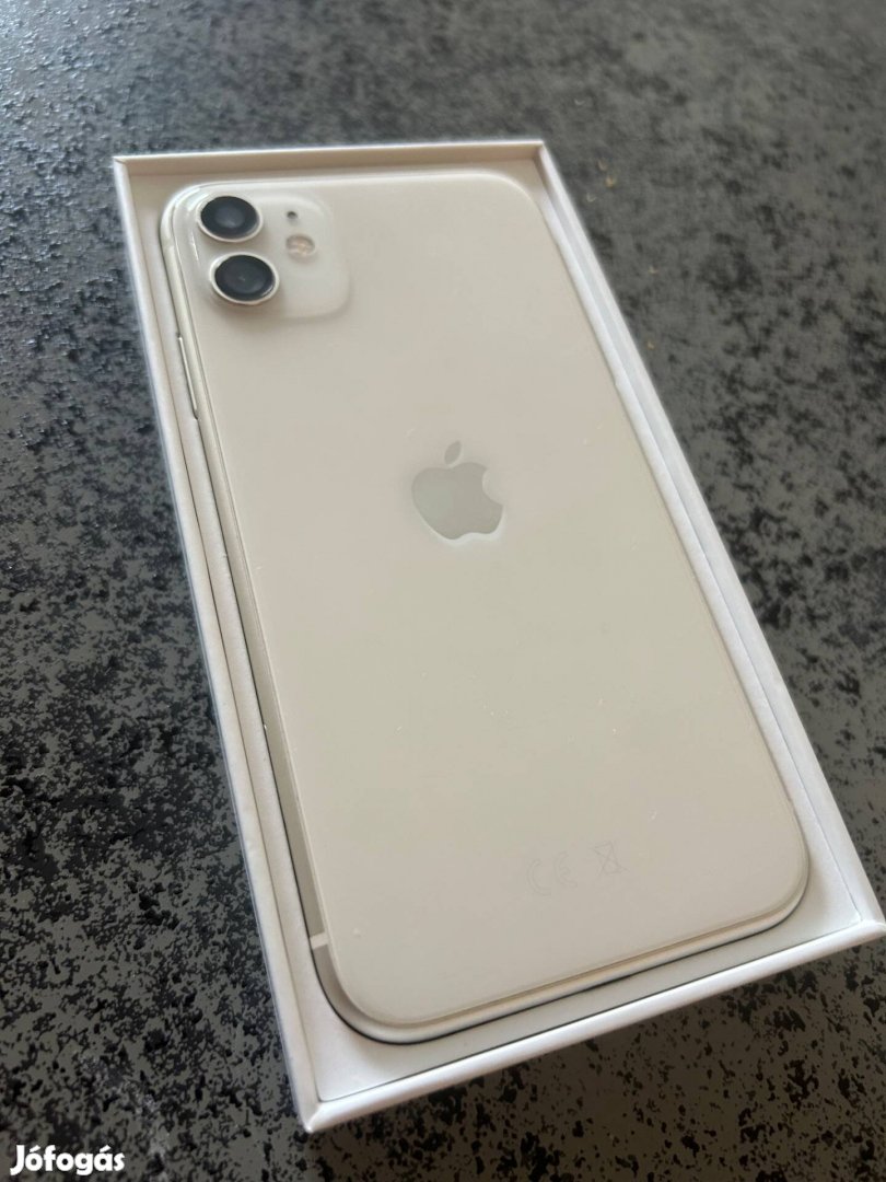 Iphone 11 fehér aku 100% karcmentes hibátlan (yettel)