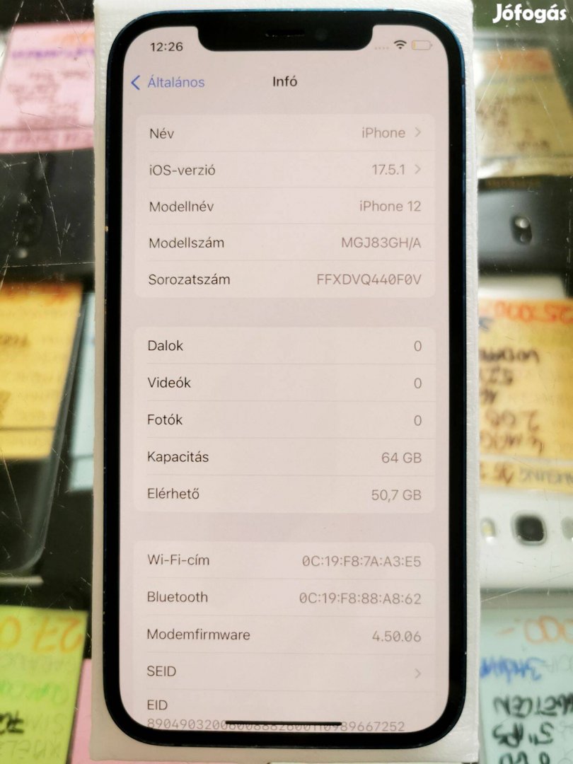 Iphone 12 64gb 3 hónap garancia 84% aku független