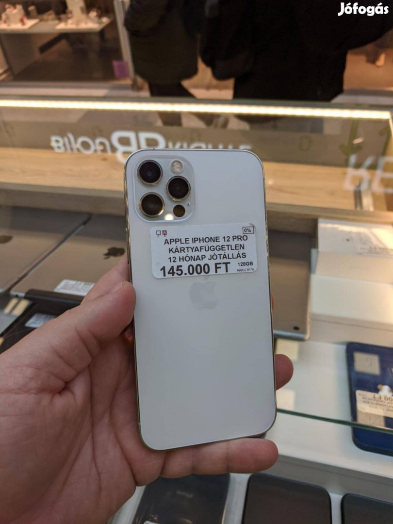 Iphone 12 Pro 5G Fehér 128GB Jótálláss!