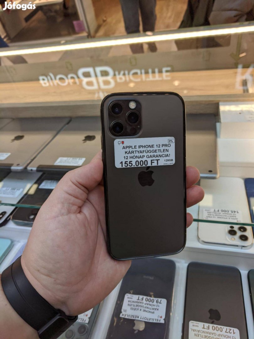 Iphone 12 Pro 5G Fekete 128GB Jótállás!