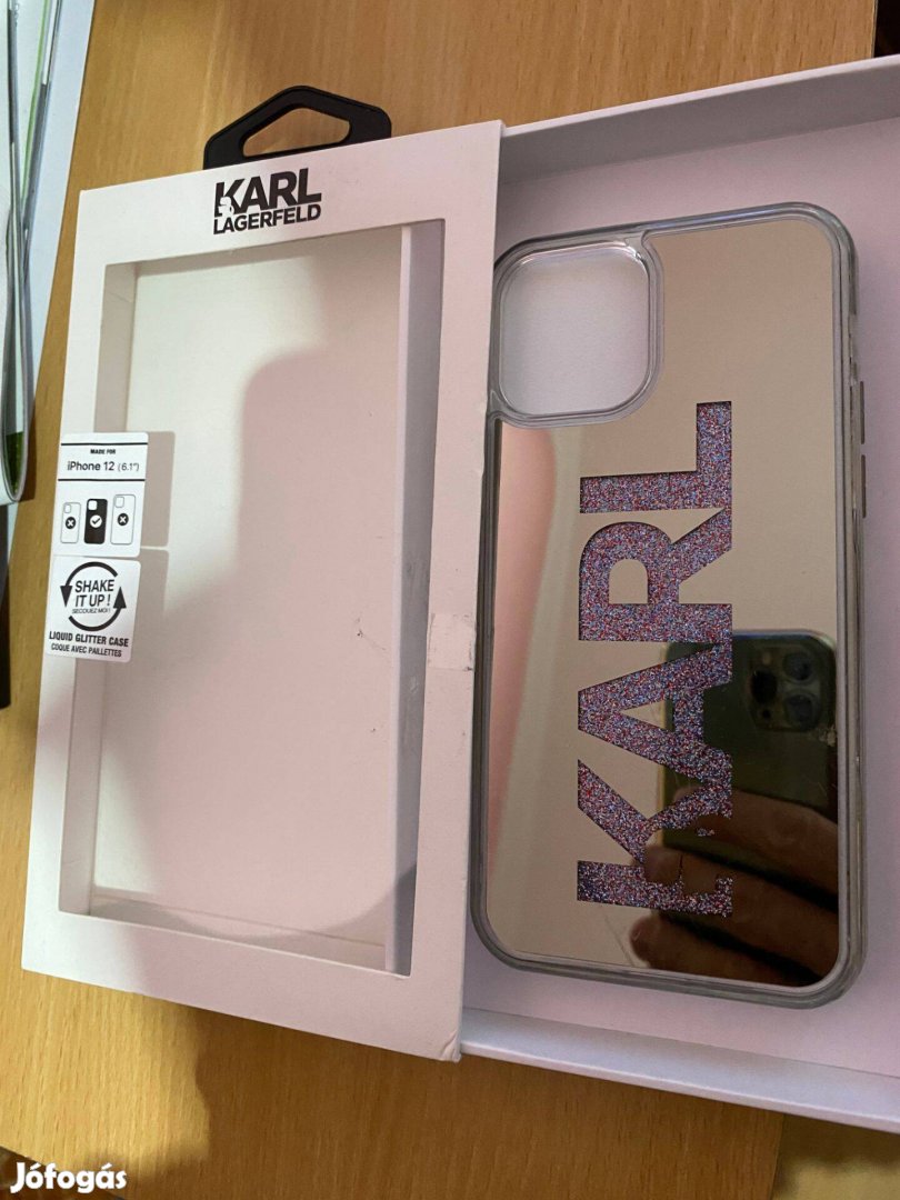 Iphone 12/Pro Karl Lagerfeld ezüst tok - Liquid Glitter Multi Mirror