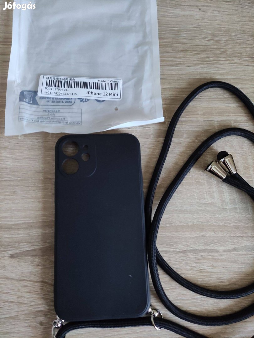 Iphone 12-es mini telefonhoz új bontatlan szilikon fekete tok