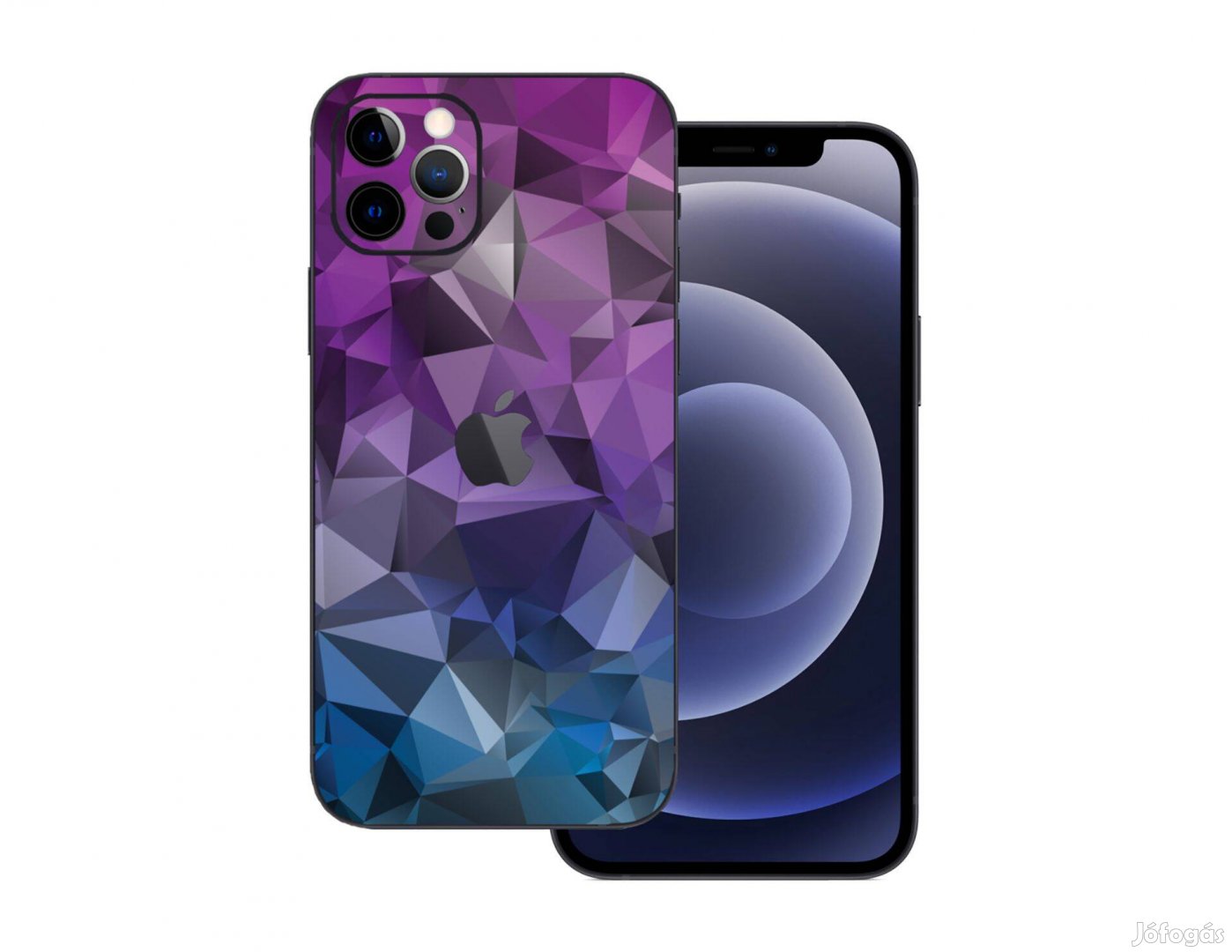 Iphone 12 pro - Színes mozaik mintás fólia + 50 színben