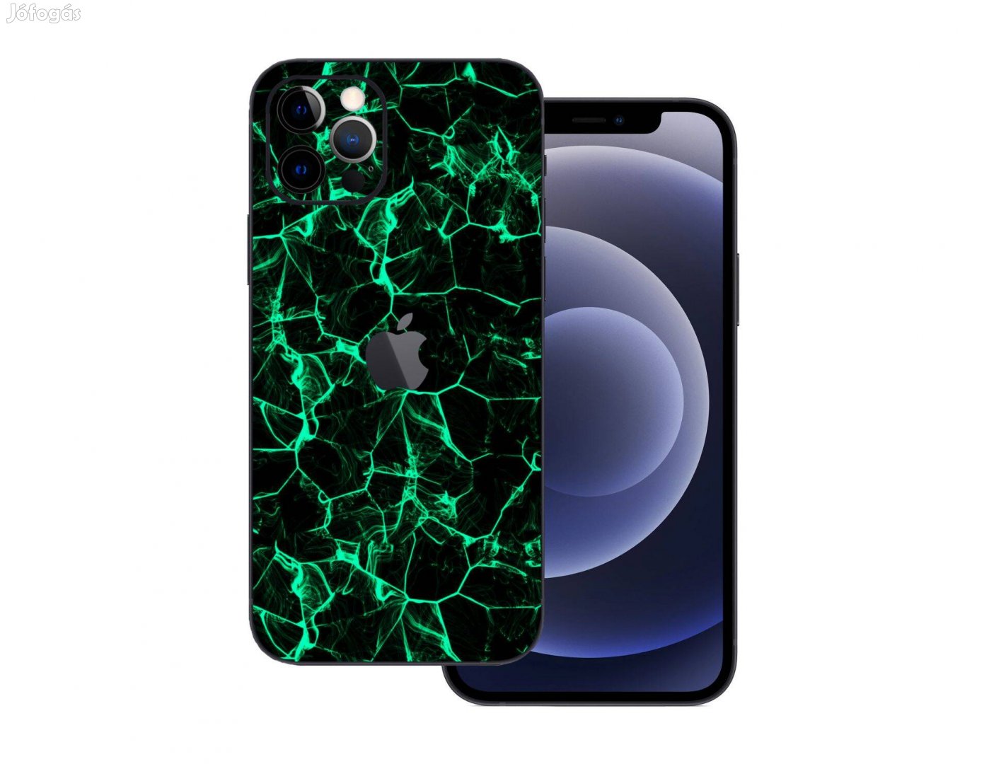 Iphone 12 pro - Zöld füstcsíkos fólia + 50 színben