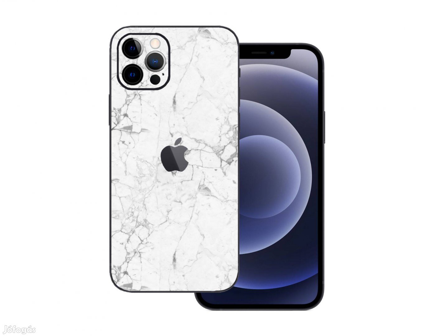 Iphone 12 pro max - Fehér márvány mintás fólia + 50 színben