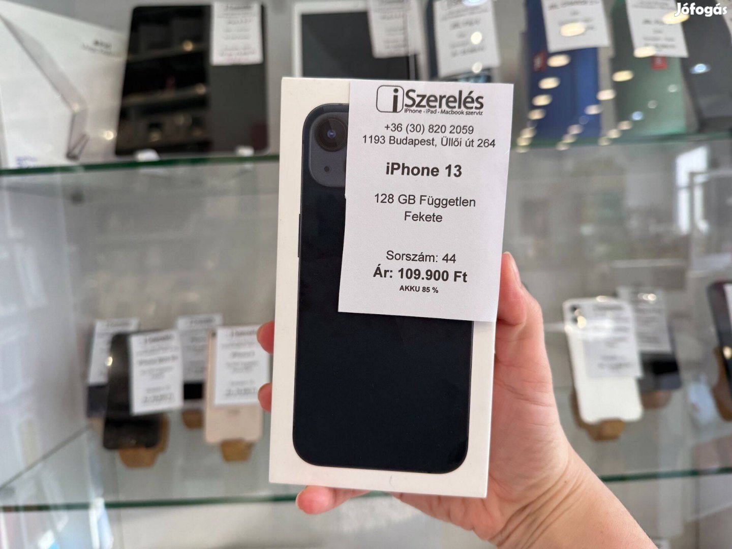 Iphone 13 128GB független fekete akku 85 44 iszerelés.hu