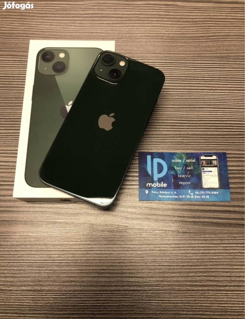 Iphone 13, Újszerű, Zöld, 128GB, Független, Garancia