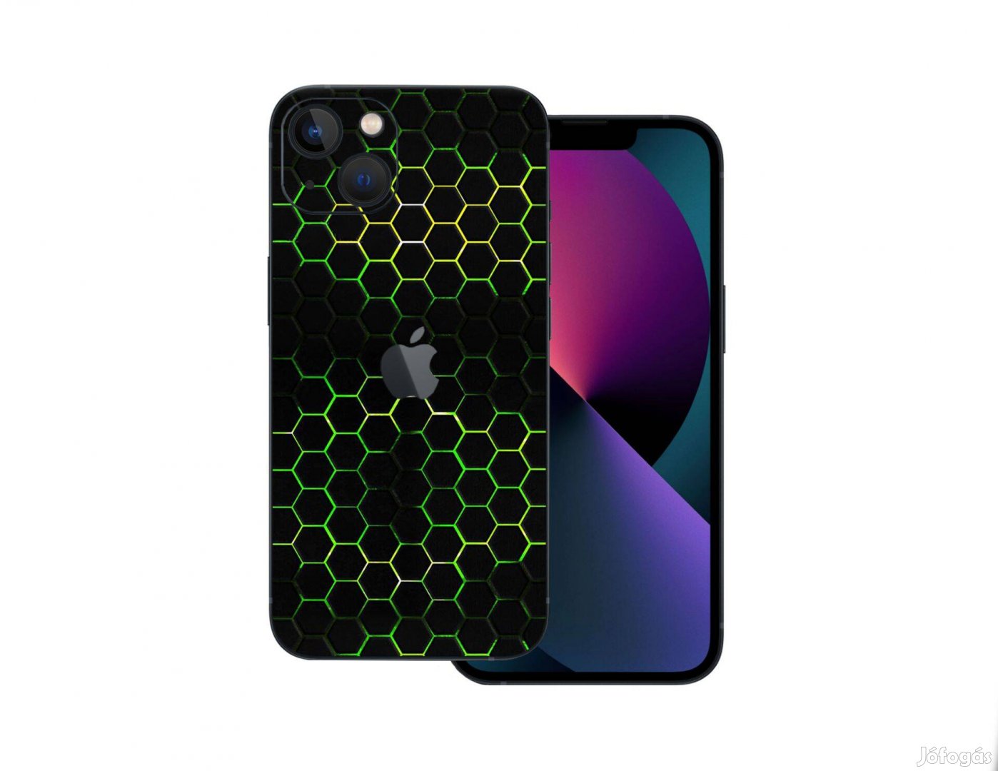 Iphone 13 - Zöld méhsejt fólia + 50 színben
