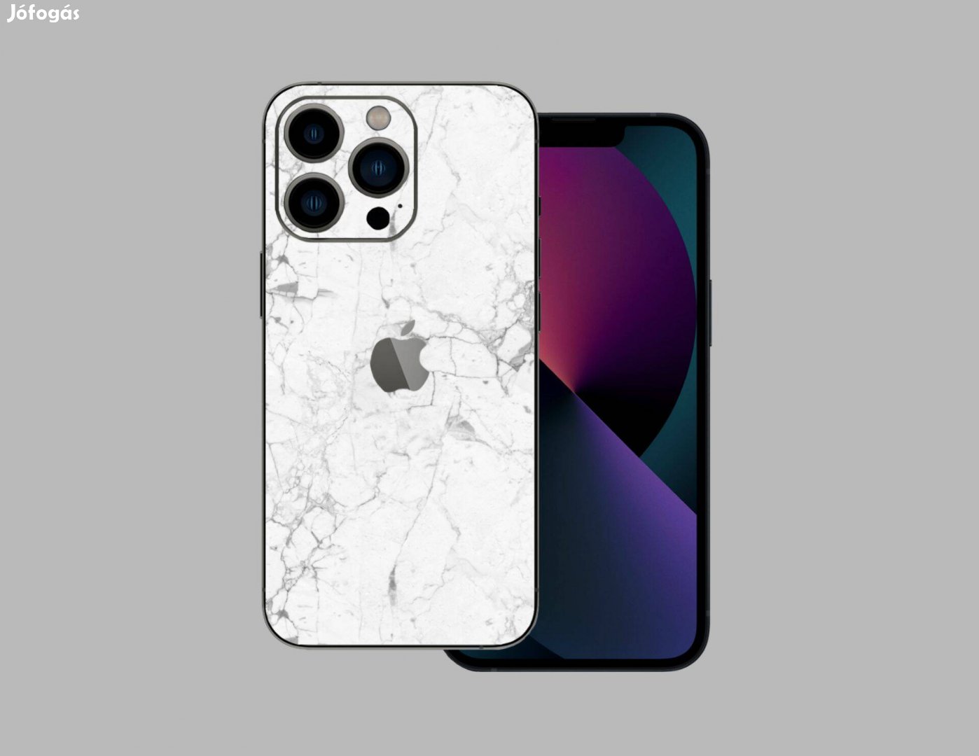Iphone 13 pro - Fehér márvány mintás fólia + 50 színben
