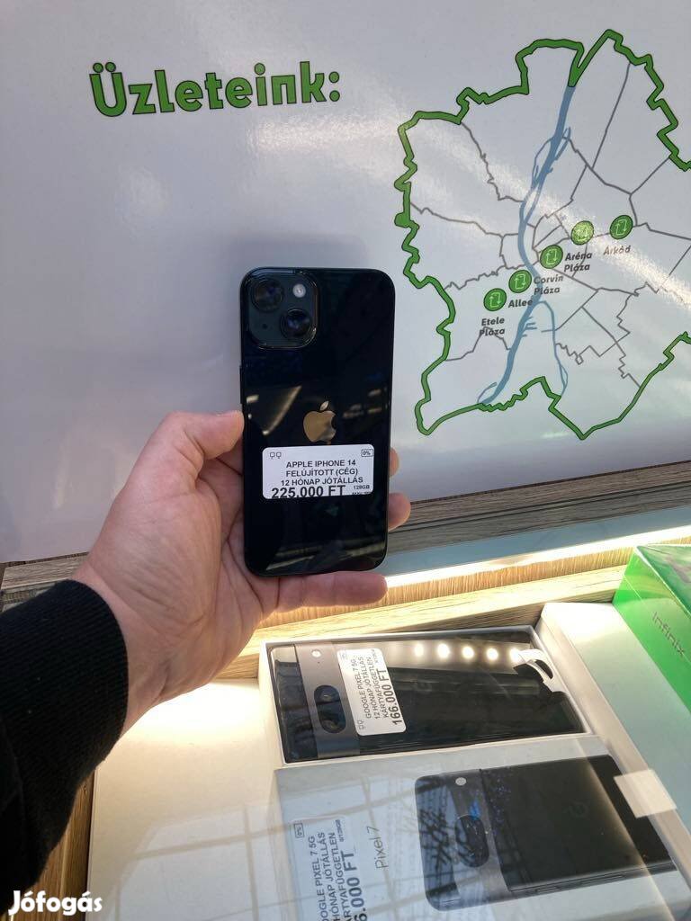 Iphone 14 5G Fekete 128GB Független Jótállással!