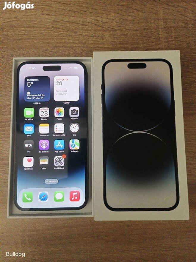 Iphone 14 Pro Max Black 256GB Független Akku:89 % Csere ON !