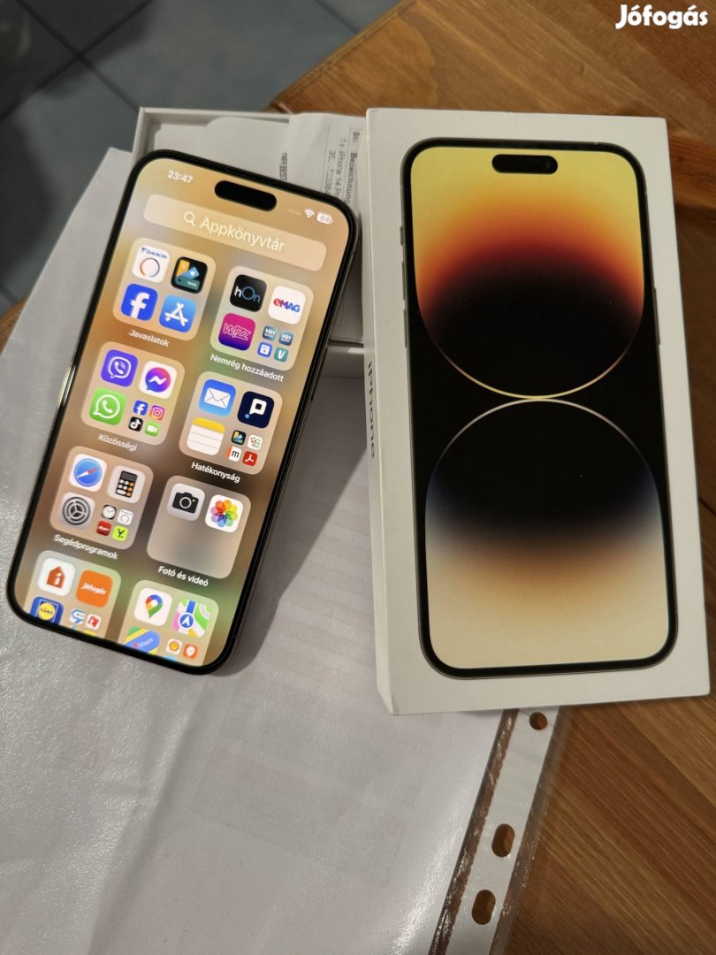 Iphone 14 Pro Max Gold 128GB, Kártyafüggetlen