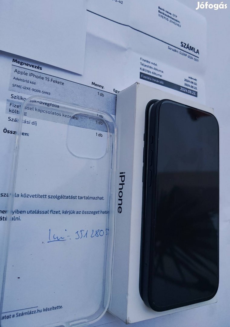 Iphone 15 128gb Új összes gyári tartozékával 