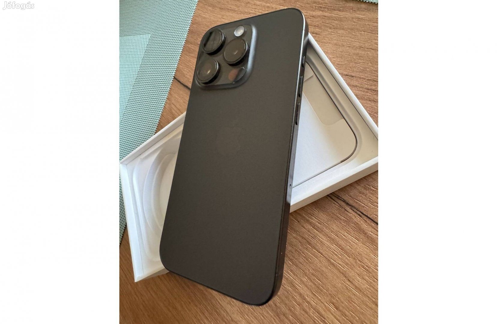 Iphone 15 Pro 256GB Titanium Black - hibátlan - Csere is lehet