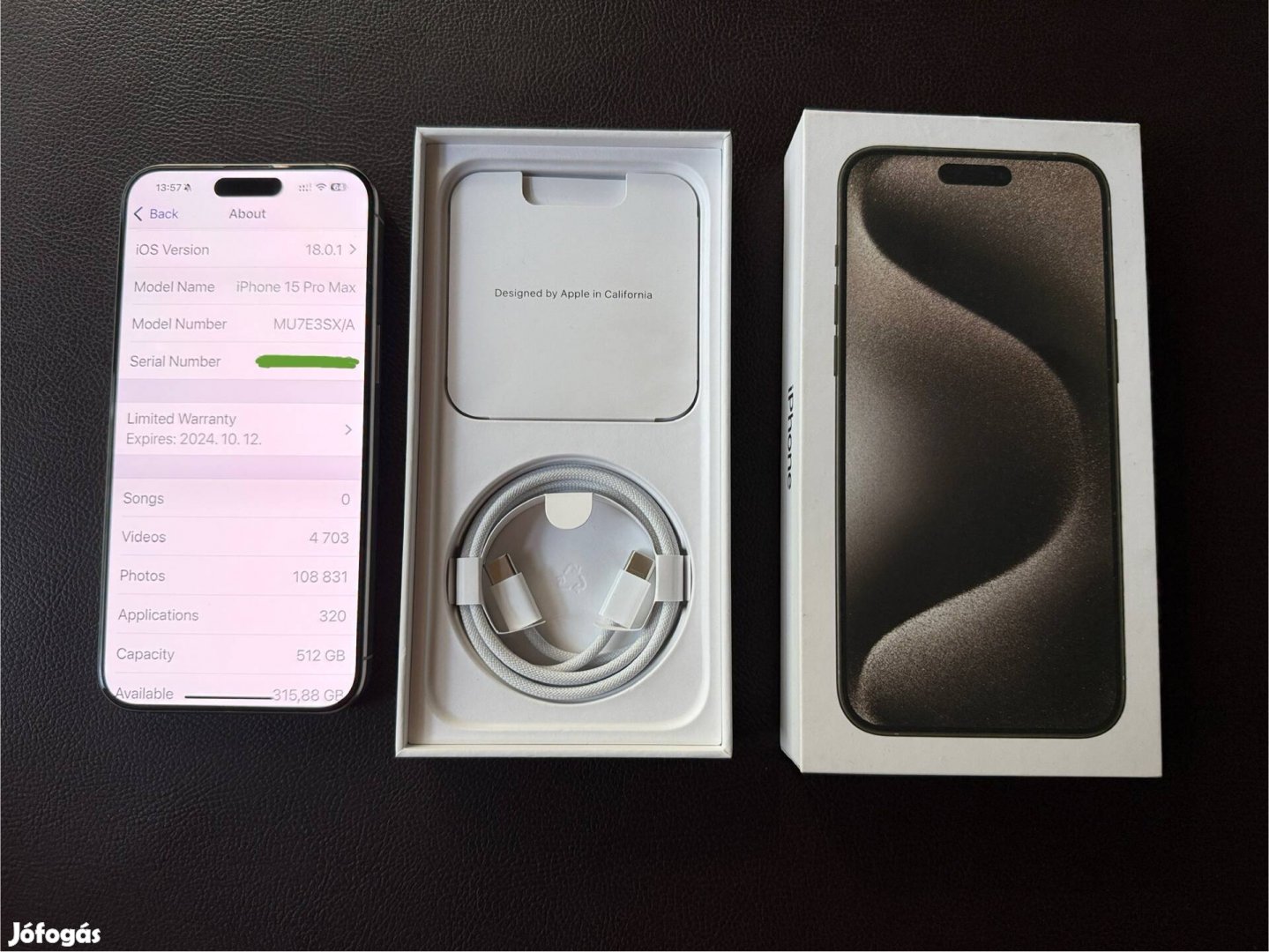 Iphone 15 Pro Max 512GB még 2 év garanciával, extrákkal eladó