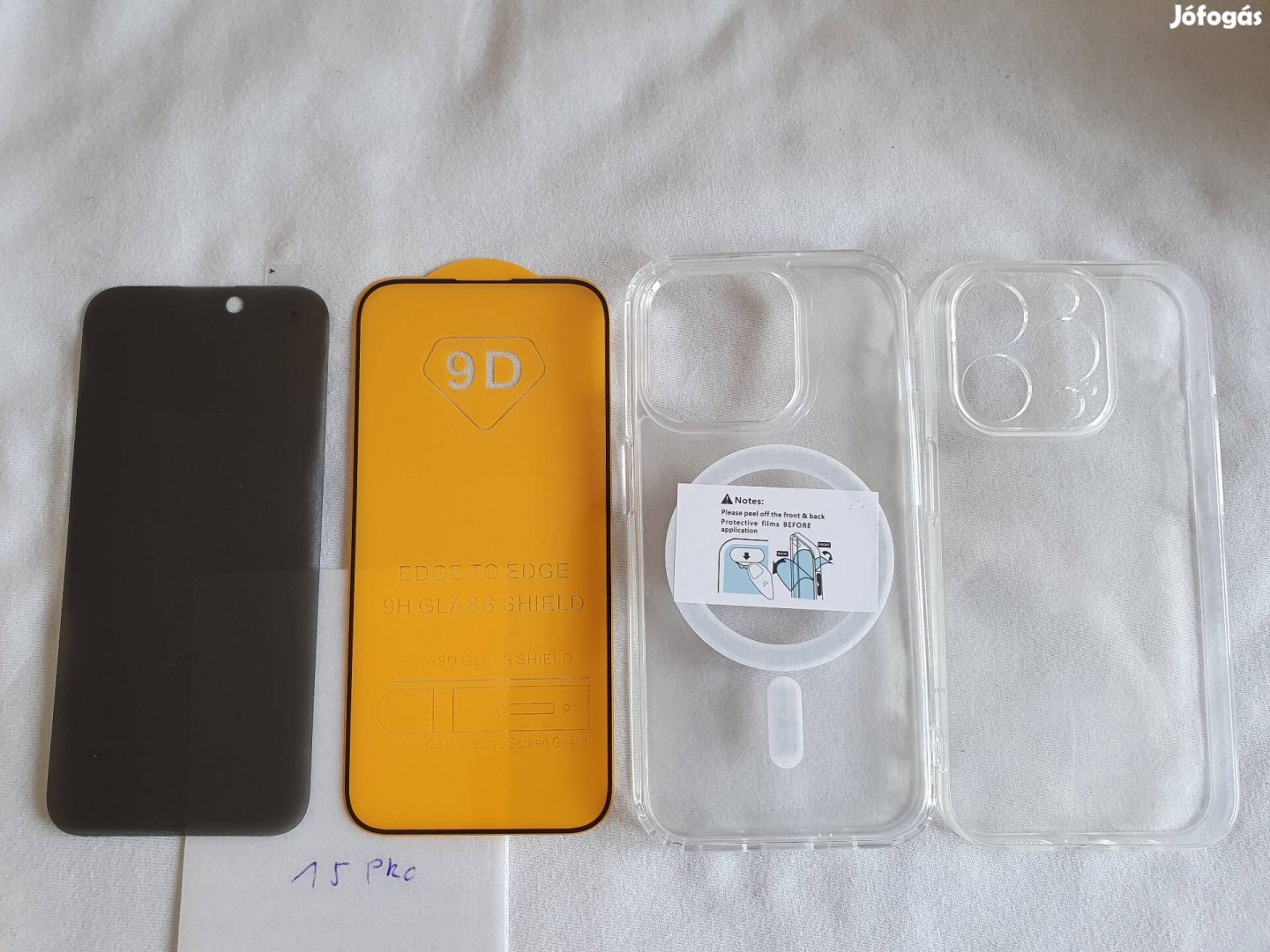 Iphone 15 Pro üvegfólia, magsafe tok, szilikon tok