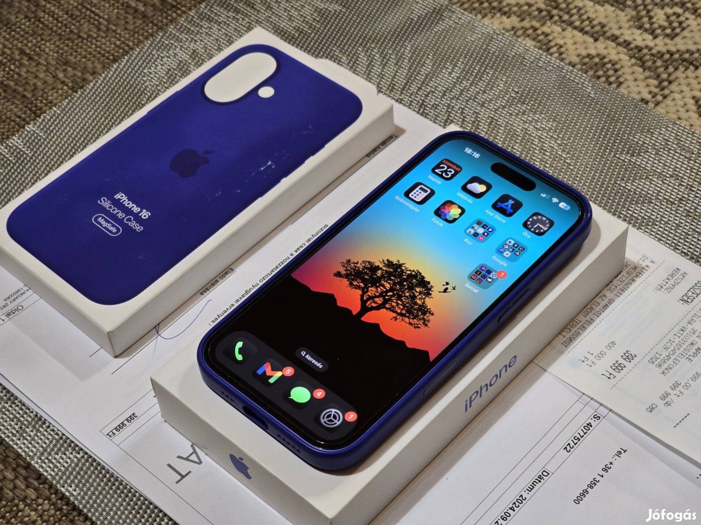 Iphone 16 128GB ultramarine blue független 3 év garancia Media Markt