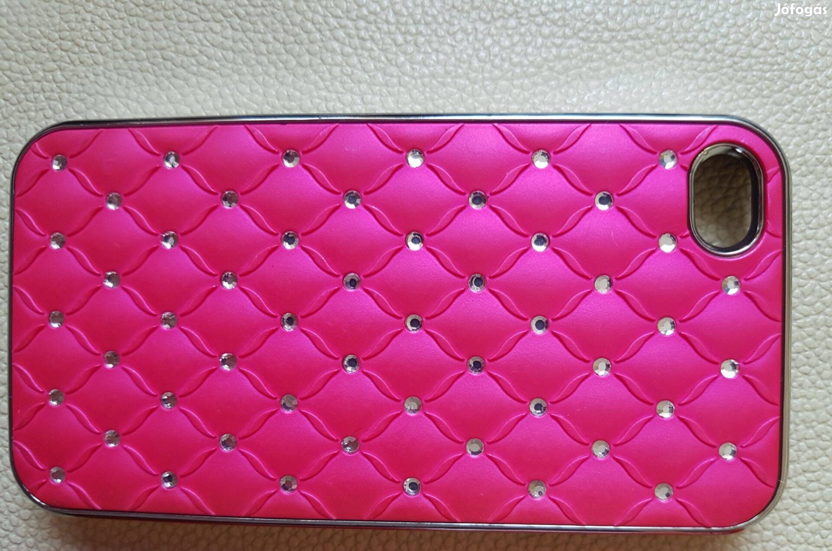 Iphone 4 telefon apple pink fém tok hátlap védőtok védő tok