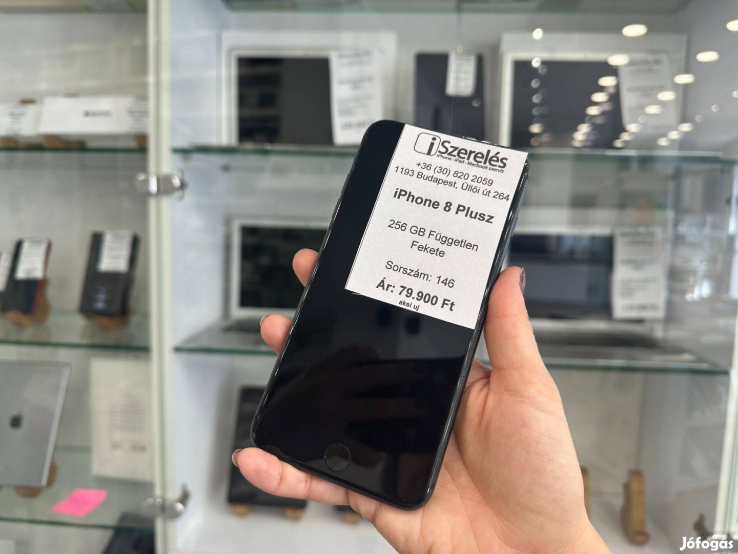 Iphone 8 Plus 256GB független fekete új akkuval (146) iszerelés.hu