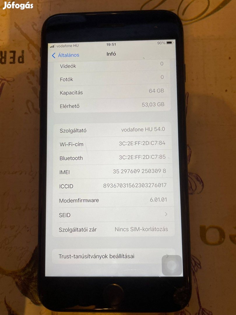 Iphone 8 plus 64GB fekete