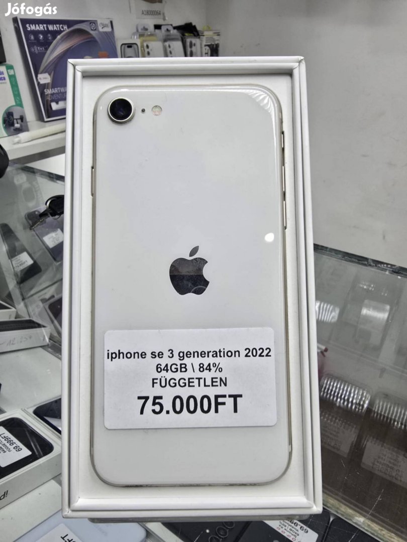 Iphone SE 3 Generation 2022,  64GB, Független, Akció, Garancia 