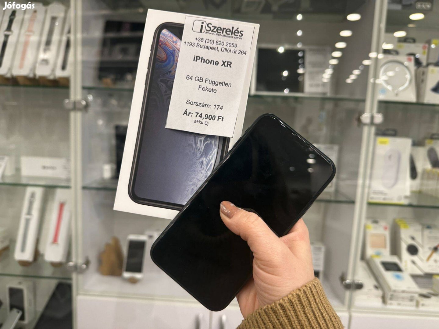 Iphone XR 64GB független fekete új akkuval (174) iszerelés.hu