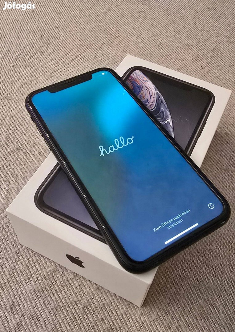 Iphone XR, fekete, 64GB, kártyafüggetlen Új akkumulátor