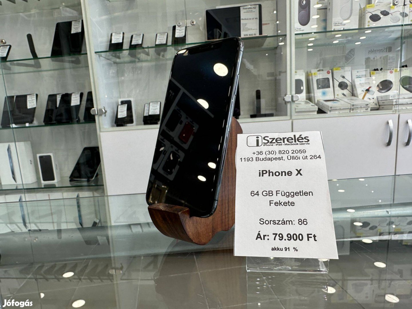 Iphone X 64gb független fekete akku 91% garanciával (86) iszerelés.hu