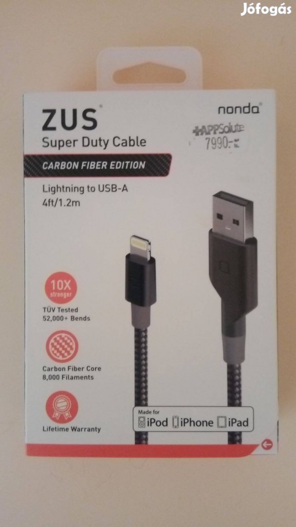 Iphone, ipad, ipod Charging Cable nonda ZUS Super Duty Cable Carbon