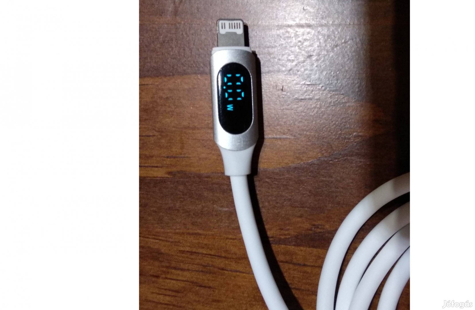 Iphone töltőkábel 1m USB-A/lightning, kijelzős, gyorstöltő fehér