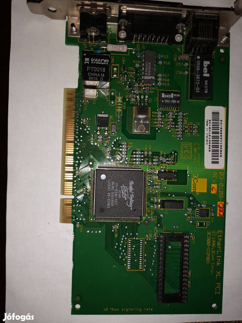 Ír 3COM PCI hálókártya, retro 10/100 etherlink kapcsoló