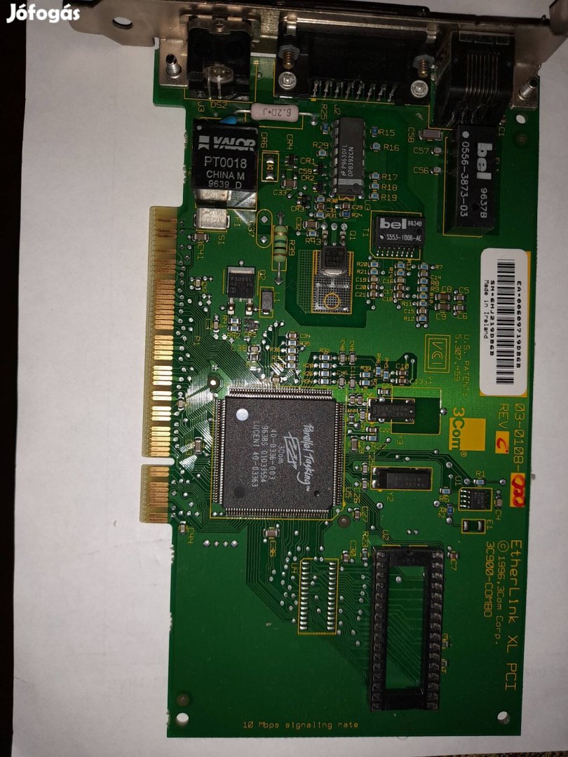 Ír 3COM PCI hálókártya, retro 10/100 etherlink kapcsoló