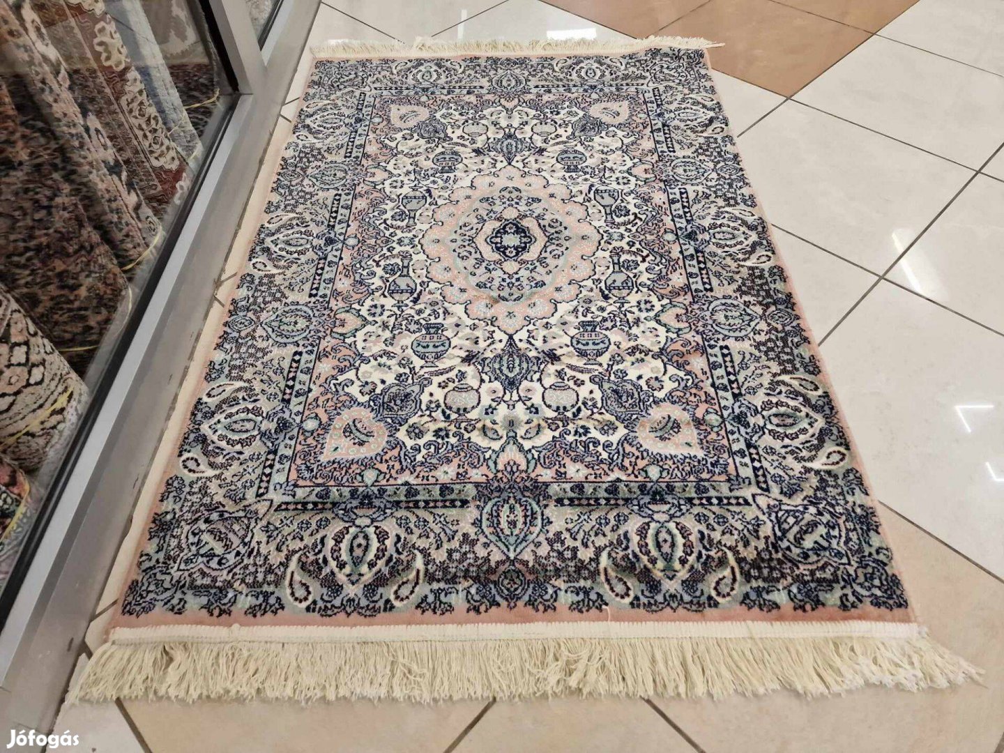 Iráni 94x150cm pamutselyem perzsa szőnyeg MZ221
