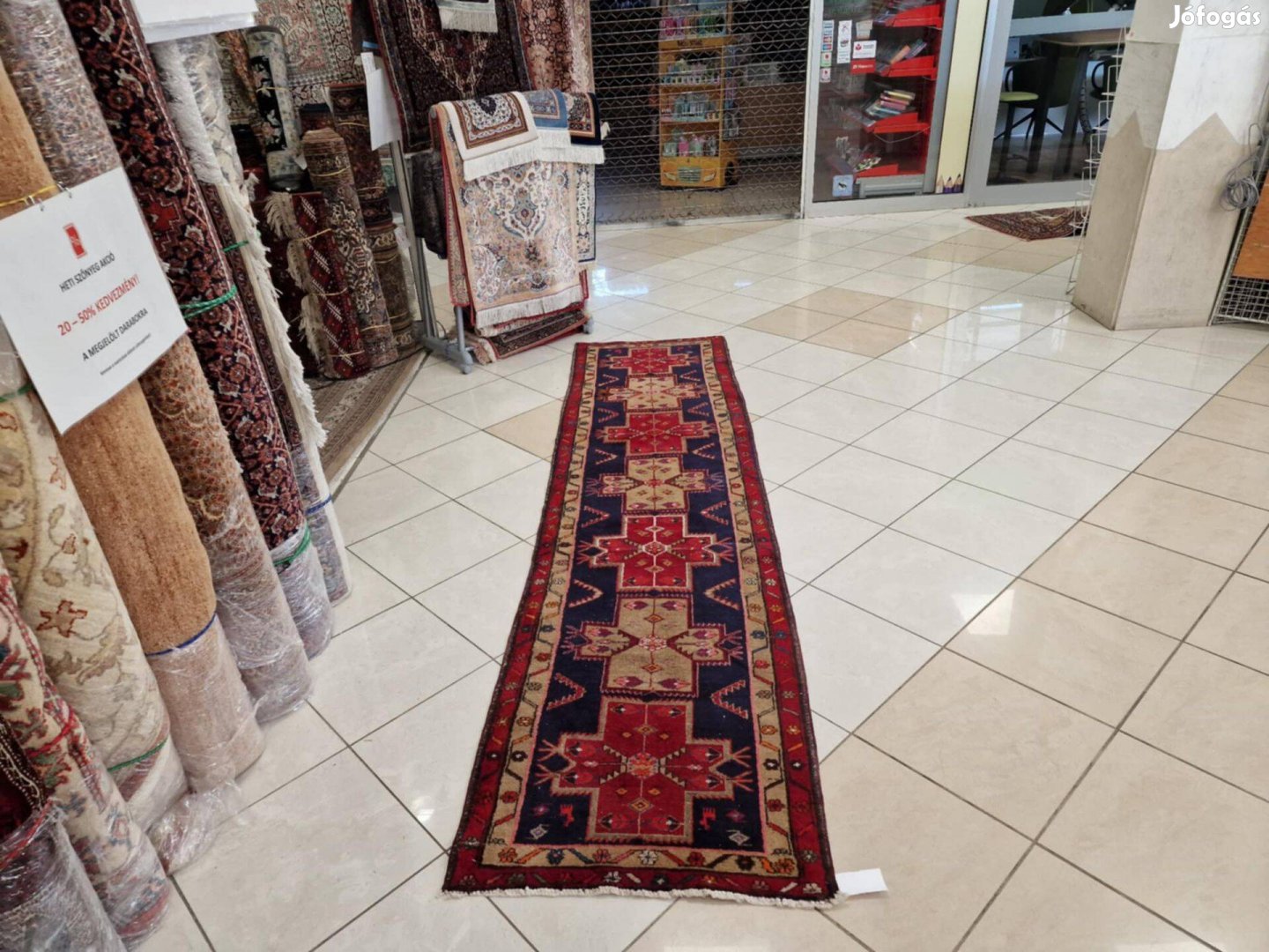 Iráni hamadan 77x310 kézi csomózású gyapjú perzsa szőnyeg BFZ804