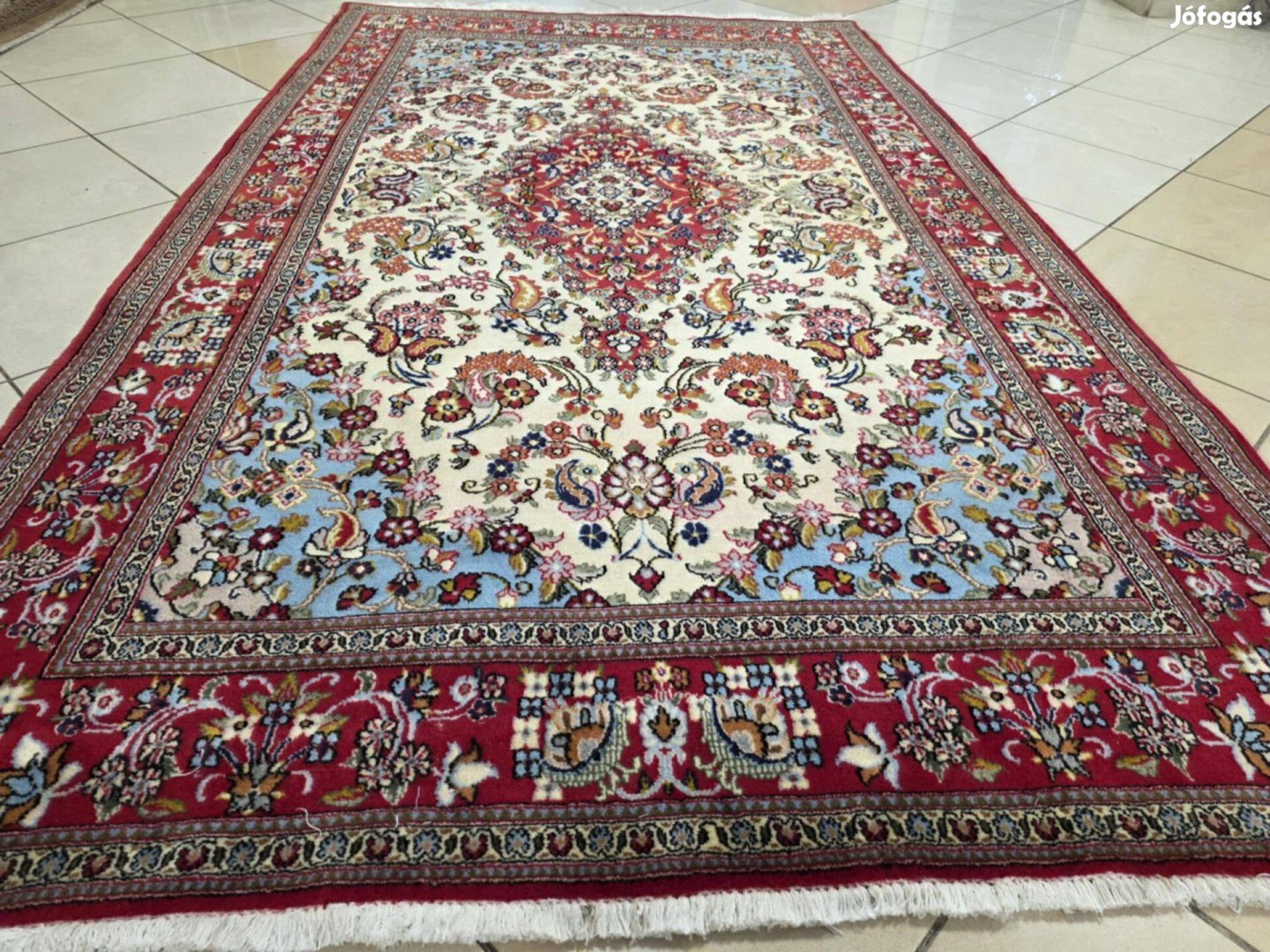 Iráni isfahan 155x265 kézi csomózású gyapjú perzsa szőnyeg FZ92