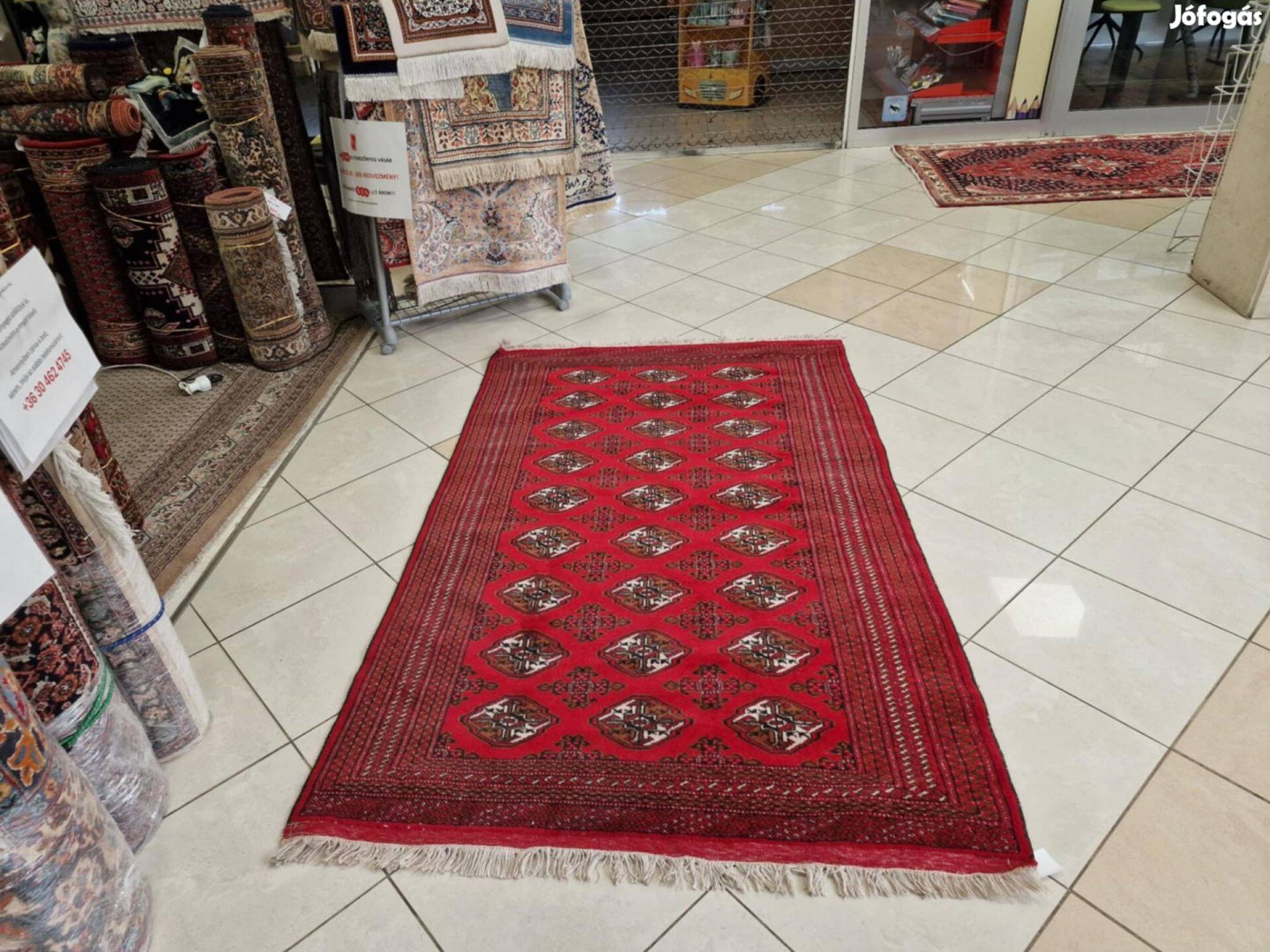 Iráni türkmén bokhara 130x220 kézi gyapjú perzsa szőnyeg BFZ793