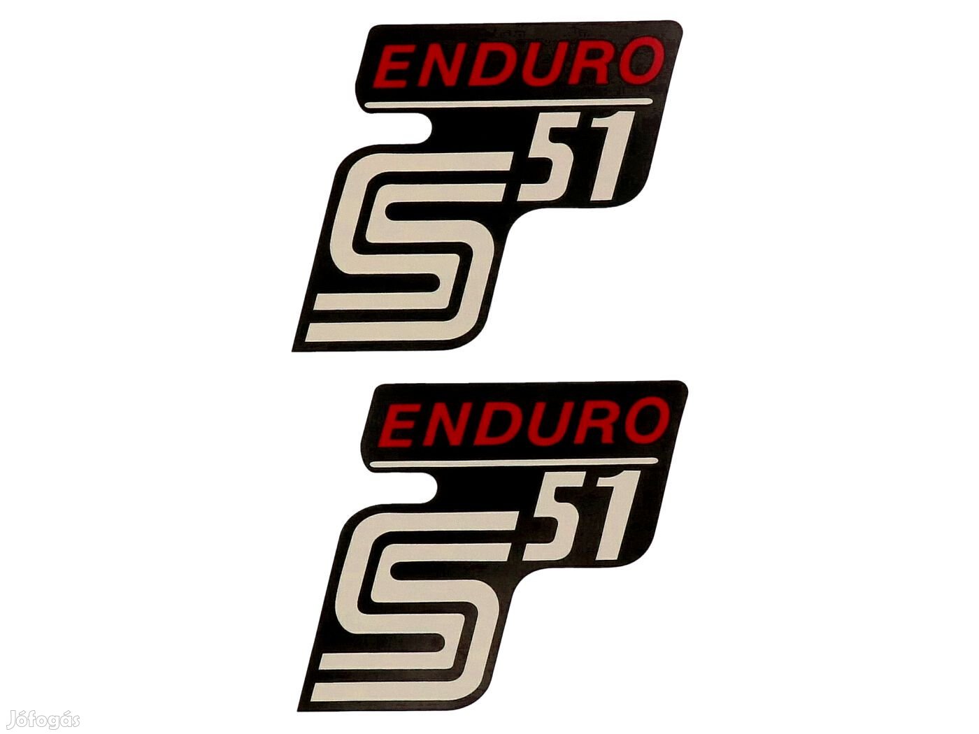 Írás S51 Enduro fólia / matrica fekete-piros 2 db Simson S51 modellhez