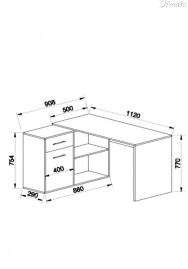 Irim Gamma Íróasztal,112x50x77 cm,beépített polc 88x29x74 cm,Sonoma