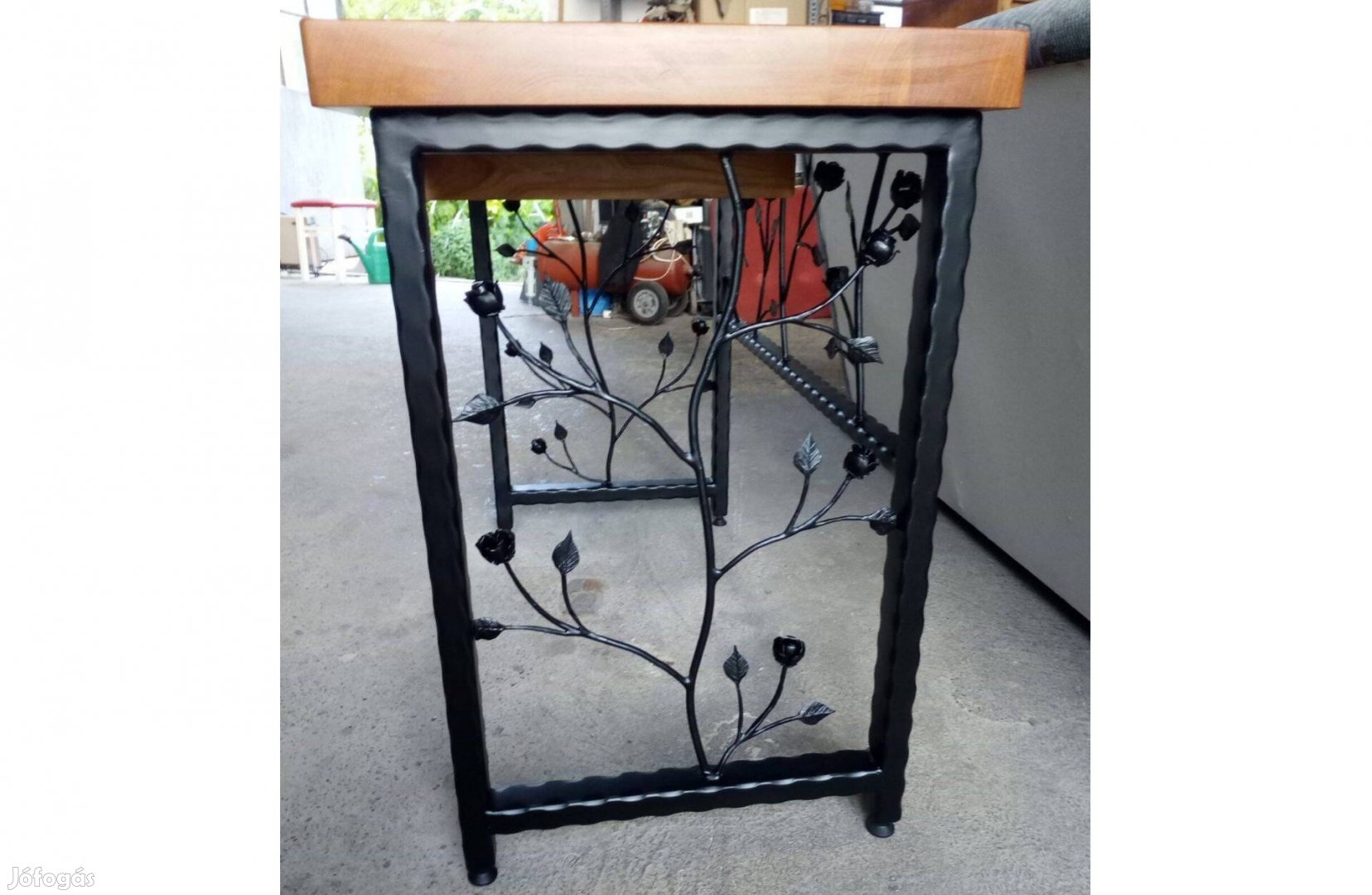 Íróasztal Laptop asztal cseresznyefa lappal kovácsoltvas