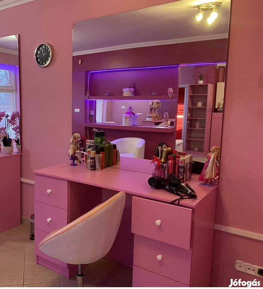 Íróasztal rózsaszín-pink  eladó