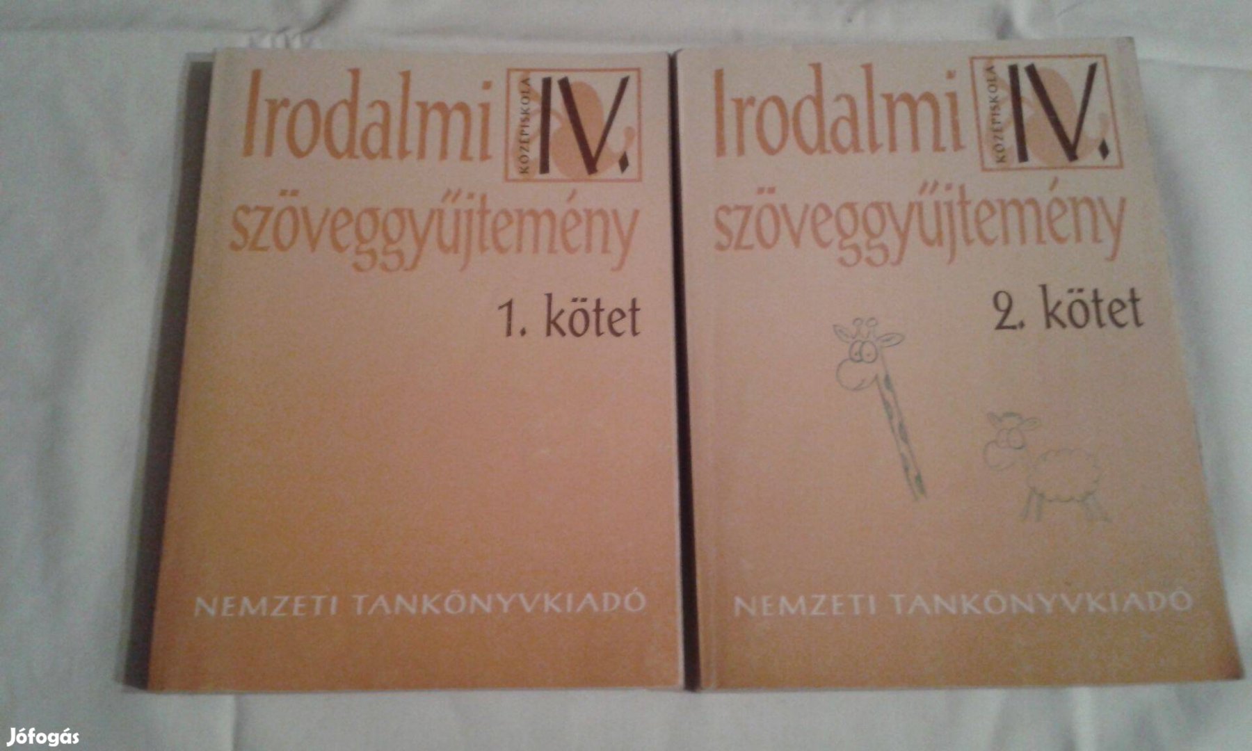 Irodalmi szöveggyűjtemény IV. 1 és 2. kötet, irodalom tankönyv