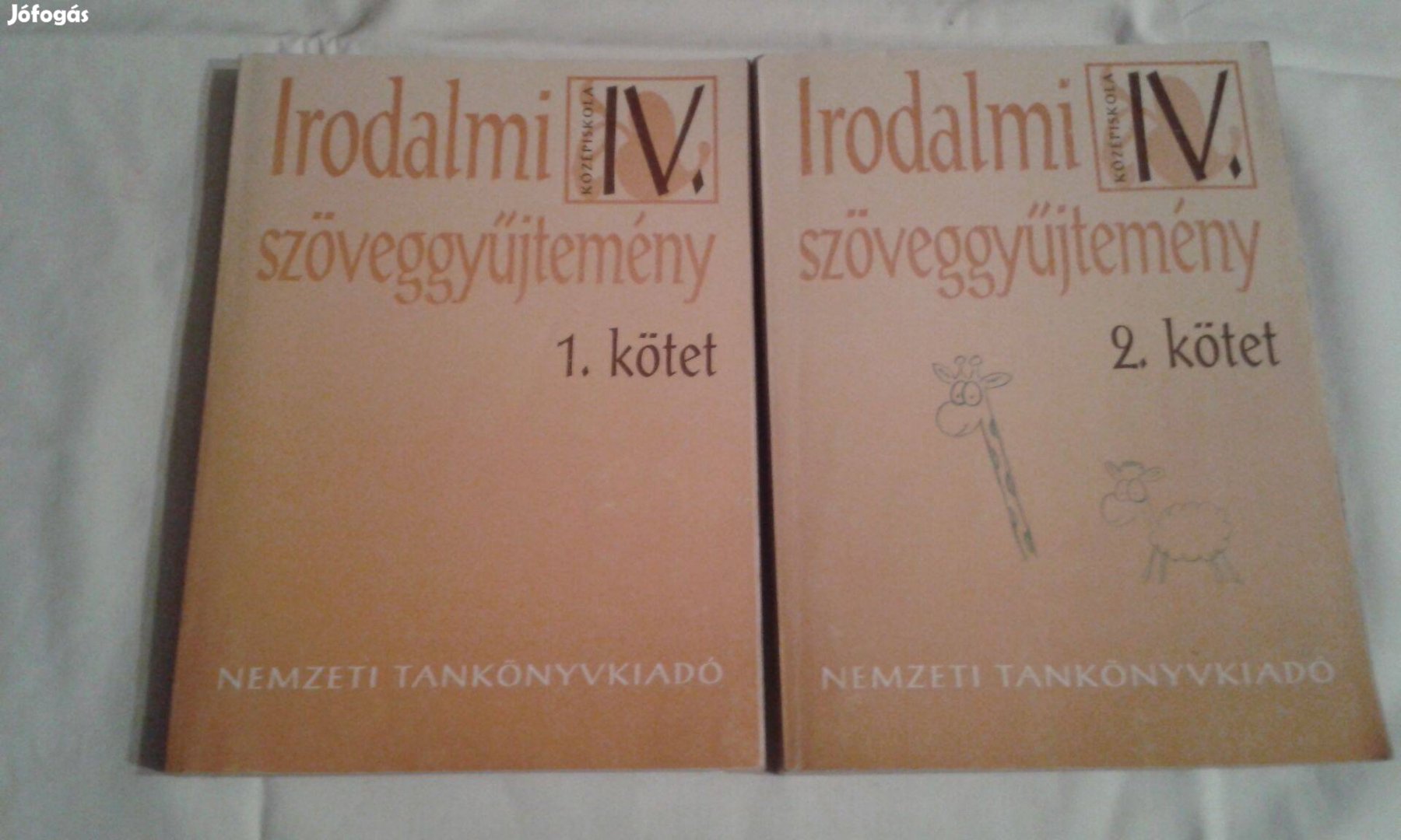Irodalmi szöveggyűjtemény IV. 1 és 2. kötet, irodalom tankönyv