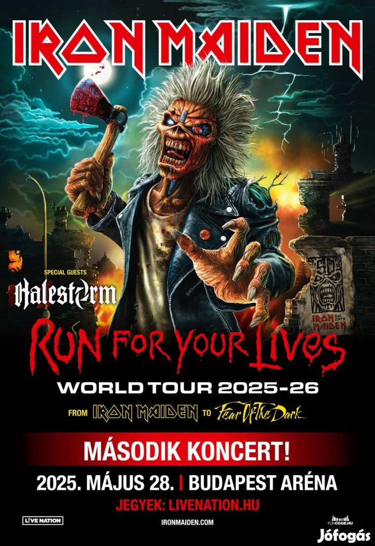 Iron Maiden koncertre állójegy 2025.05.28 - ra!!! 