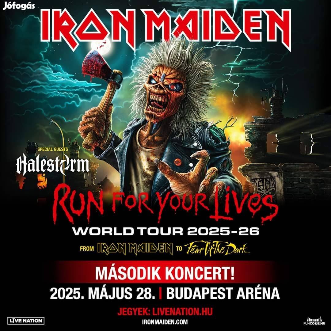 Iron Maiden koncertre állójegy Budapest Aréna 2025.05.28