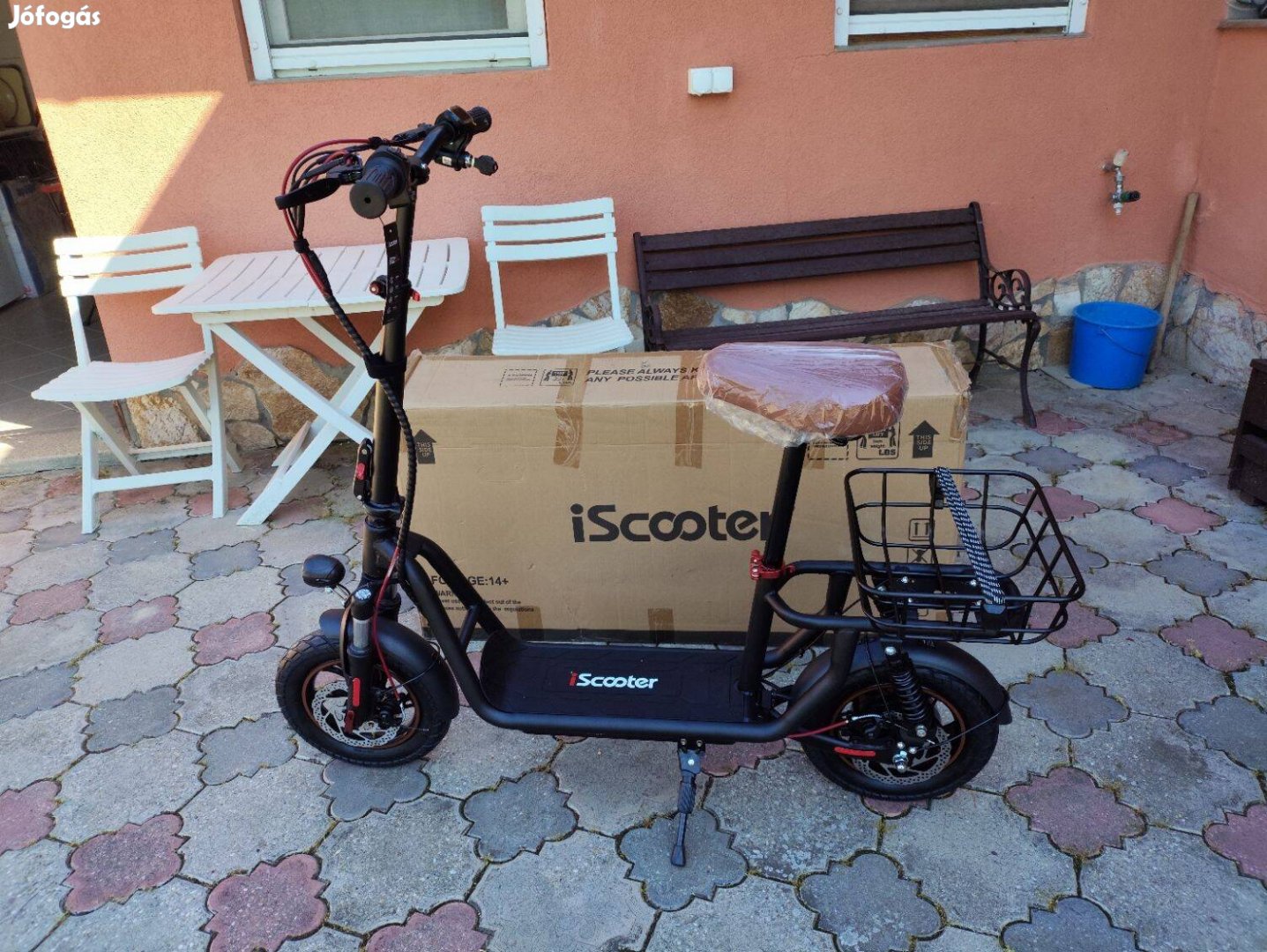 Iscooter i12 elektromos roller üléssel és hátsó kosárral, 500 W-os,36