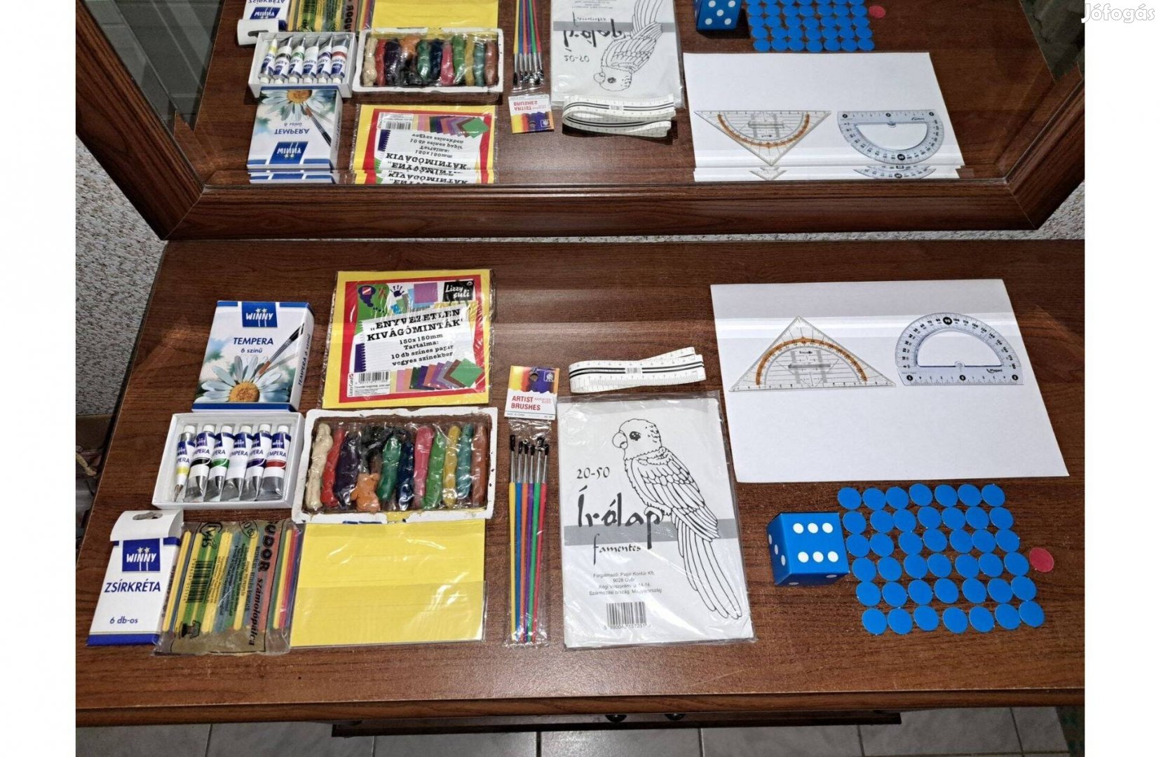 Iskolai rajzgeo csomag egyben tempera, gyurma, szögmérők,